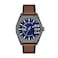 Diesel Scraper Stainless Steel and Leather ThreeHand Analog Mens Watch Color Gunmetal Brown Model DZ2189