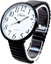 Geneva STC Black Super Large Face Stretch Band Easy to Read Watch