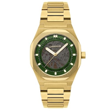 Thomas Earnshaw Mens 42mm Discovery Drake Skeleton Automatic Emerald Green Watch with Solid Stainless Steel Bracelet ES814299