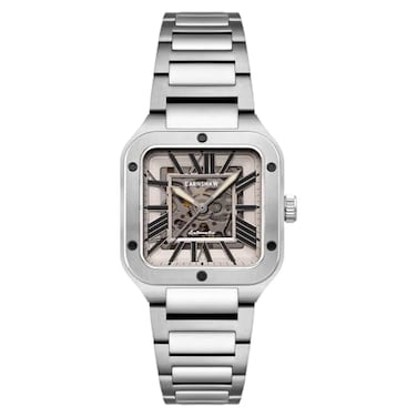 Thomas Earnshaw Mens 365mm Engineer Lennox Skeleton Automatic Tan Black Watch with Solid Stainless Steel Bracelet ES830322