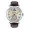 Stauer Copernicus Open Heart Automatic Watch for Men 42mm Case Guilloch Face and Blue Roman Numeral Hands SunMoon Dial and Brown Leather Strap