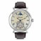 Stauer Copernicus Open Heart Automatic Watch for Men 42mm Case Guilloch Face and Blue Roman Numeral Hands SunMoon Dial and Brown Leather Strap