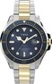 Timex Mens Harborside Coast 43mm Watch Blue Dial Top Ring with TwoTone Case Stainless Steel Bracelet
