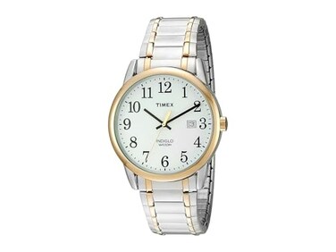 Timex Mens Easy Reader 38mm Watch TwoTone Case White Dial with TwoTone Stainless Steel Expansion Band
