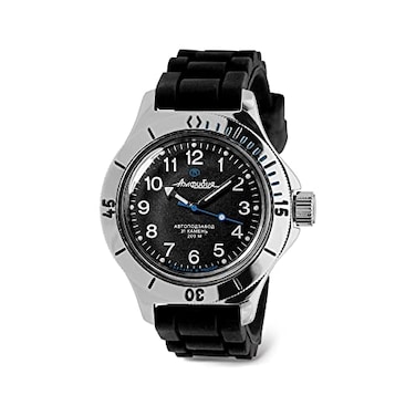 VOSTOK Amphibia 120811 Automatic SelfWinding Diver Wrist Watch Black Resin Band