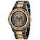 Dentily Mens Wood Watches Handmade Woooden Analog Quartz Skull Face Pattern Wooden Watch