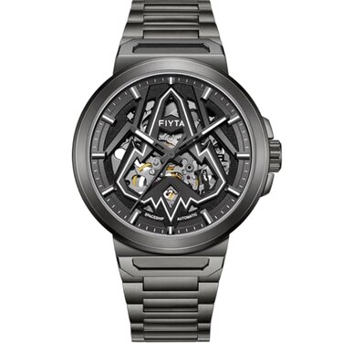 FIYTA Intergalactic Series Stainless Steel Mechanical Automatic Watch with Circle Case and Stainless Steel Strap for Men