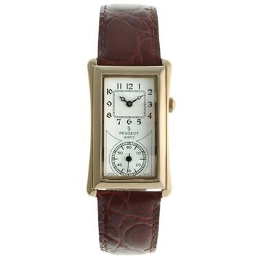 Peugeot Vintage Contoured Doctors Style Watch with Leather Band
