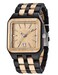 Dentily Wood Watch Rectangle Dial Wooden Watches for Men Quartz Movement Mens Watches