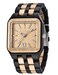 Dentily Wood Watch Rectangle Dial Wooden Watches for Men Quartz Movement Mens Watches