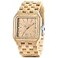 Dentily Mens Wood Watch Rectangle Dial Wooden Watches Quartz Movement Watches for Men