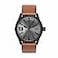 Diesel Rasp Stainless Steel and Leather ThreeHand Analog Mens Watch Color Black Brown Model DZ1764