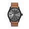 Diesel Rasp Stainless Steel and Leather ThreeHand Analog Mens Watch Color Black Brown Model DZ1764
