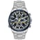 CITIZEN Mens EcoDrive Sport Luxury World Chronograph Atomic Time Keeping Watch in Stainless Steel Blue Dial Model AT802054L