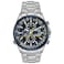 CITIZEN Mens EcoDrive Sport Luxury World Chronograph Atomic Time Keeping Watch in Stainless Steel Blue Dial Model AT802054L