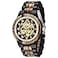 Dentily Mens Wooden Watch Skeleton Automatic Movement Wood Watch SelfWinding Watches for Men