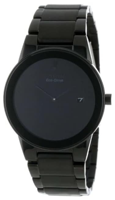 Citizen Mens EcoDrive Modern Axiom Watch in Black IP Stainless Steel Dial Model AU106558E
