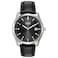 Citizen Mens Classic EcoDrive Leather Strap Watch Date Luminous Hands and Markers Black Dial Black StrapStainless Steel