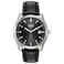 Citizen Mens Classic EcoDrive Leather Strap Watch Date Luminous Hands and Markers Black Dial Black StrapStainless Steel