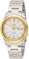 Seiko Mens SNKE54 Seiko 5 Automatic White Dial TwoTone Stainless Steel Watch