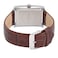 Peugeot Mens Rectangular Textured Roman Numeral Dial Classic Dress Wrist Watch with Leather Strap Band