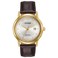 Citizen Mens EcoDrive Classic Watch in GoldTone Stainless Steel with Brown Leather Strap Champagne Dial Model AW123204A
