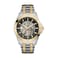 Bulova Mens Classic TwoTone Stainless Steel 3Hand Automatic Watch Skeleton Dial 43mm Style 98A146