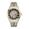 Bulova Mens Classic TwoTone Stainless Steel 3Hand Automatic Watch Skeleton Dial 43mm Style 98A146