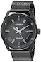 Citizen Mens EcoDrive Weekender Watch in Black IP Stainless Steel and Mesh Strap Black Dial Model BM698857E