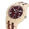 BEWELL W109A Natural Wood Watches for Men Quartz Date Lumious Pointers Maple and Red Sandalwood
