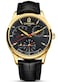 Carnival Mens Kinetic Display Automatic Machine Stainless Steel Sapphire Waterproof Leather Black Watch GoldBlack Dial