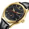 Carnival Mens Kinetic Display Automatic Machine Stainless Steel Sapphire Waterproof Leather Black Watch GoldBlack Dial