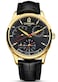 Carnival Mens Kinetic Display Automatic Machine Stainless Steel Sapphire Waterproof Leather Black Watch GoldBlack Dial