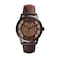 Fossil Mens Watch Townsman Automatic Stainless Steel and Leather ThreeHand Skeleton Watch for Men Color Black Dark Brown
