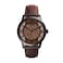 Fossil Mens Watch Townsman Automatic Stainless Steel and Leather ThreeHand Skeleton Watch for Men Color Black Dark Brown