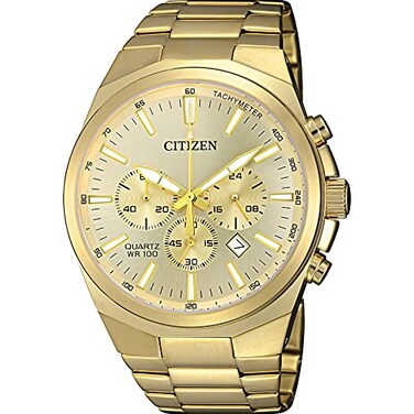 Citizen Quartz Mens Watch Stainless Steel Classic GoldTone Model AN817253P