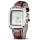 MEGIR Mens Business Analog Chronograph Luminous Rectangle Quartz Watch with Stylish Leather Strap for Sport Work 2028 White
