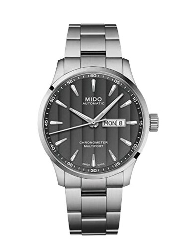 MIDO Multifort Chronometer 1 Swiss Automatic Watch for Men Anthracite Dial 42mm Stainless Steel Case and Bracelet M0384311106100