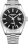 Stuhrling Original Mens Symphony Regent Coronet Stainless Steel Bracelet Watch Black