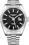 Stuhrling Original Mens Symphony Regent Coronet Stainless Steel Bracelet Watch Black