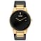 Citizen Mens EcoDrive Modern Eco Axiom Watch Black Leather Strap Black Dial 2 Hand Date Model AU106205E