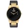Citizen Mens EcoDrive Modern Eco Axiom Watch Black Leather Strap Black Dial 2 Hand Date Model AU106205E