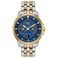 Citizen Mens Classic Calendrier EcoDrive Watch Moonphase Indicator Month Day and Date Two ToneBlue Dial