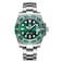 ADDIESDIVE Mens Quartz Diver Watch Waterproof 200 M Green Dial Luminous Stainless Steel Strap