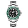 ADDIESDIVE Quartz Steel Watch for Men Diver 200 M Black Dial Green Bezel Luminous Unique Design