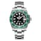 ADDIESDIVE Quartz Steel Watch for Men Diver 200 M Black Dial Green Bezel Luminous Unique Design