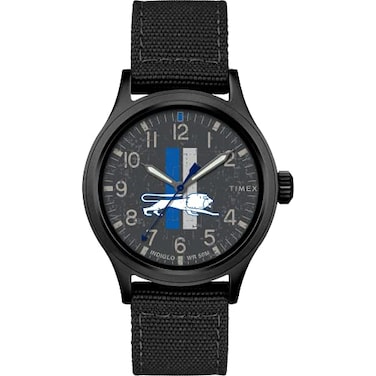 Timex Mens NFL Scout 40mm Watch Detroit Lions with Black Fabric Strap