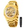 Tiong Steampunk Tourbillon Design Watch Golden Stainless Steel Waterproof Men Automatic Mechanical Wristwatch