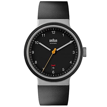 Braun Mens 40mm Automatic Watch with Black Rubber Strap BN0278 Black Strap
