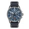 AVI-8 AVI8 Mens 42mm Spitfire Lock Chronograph Channel Blue Japanese Quartz Pilot Watch with Leather Strap AV408904